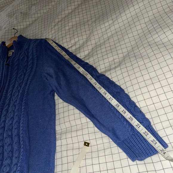 L. L. Bean Double L Cable Sweater, Zip Cardigan - Picture 8 of 10